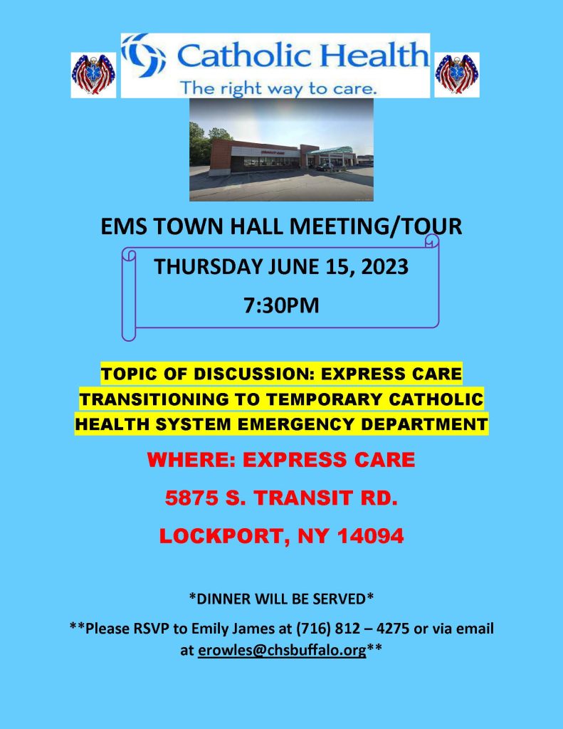 EMS Town Hall Meeting **Lockport*** – UB|MD Emergency Medicine EMS Division